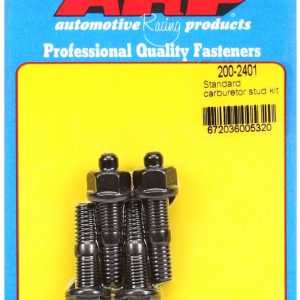 ARP Carburetor Stud Kit, Standard Height, 5/16 Inch Diameter, 1.7 Inch Overall Length, Black Oxide, With Hex Nuts/ Washers, 4 – 200-2401