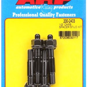 ARP Carburetor Stud Kit, For Use with 1/2 Inch Spacer, 5/16 Inch Diameter, 2.225 Inch Overall Length, Black Oxide, With Hex Nuts/ Washers – 200-2403