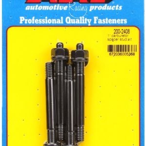 ARP Carburetor Stud Kit, For Use with 1-1/4 Inch Moroso Spacer, 5/16 Inch Diameter, 3.2 Inch Overall Length, Black Oxide – 200-2408