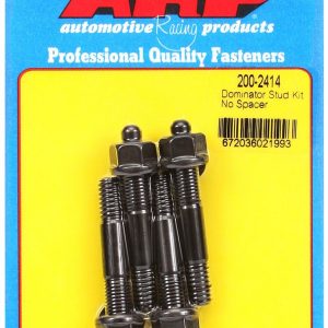 ARP Carburetor Stud Kit, For Use with Dominator Carburetor Stud with No Spacer, 5/16 Inch Diameter, 2.225 Inch Overall Length, Black Oxide – 200-2414
