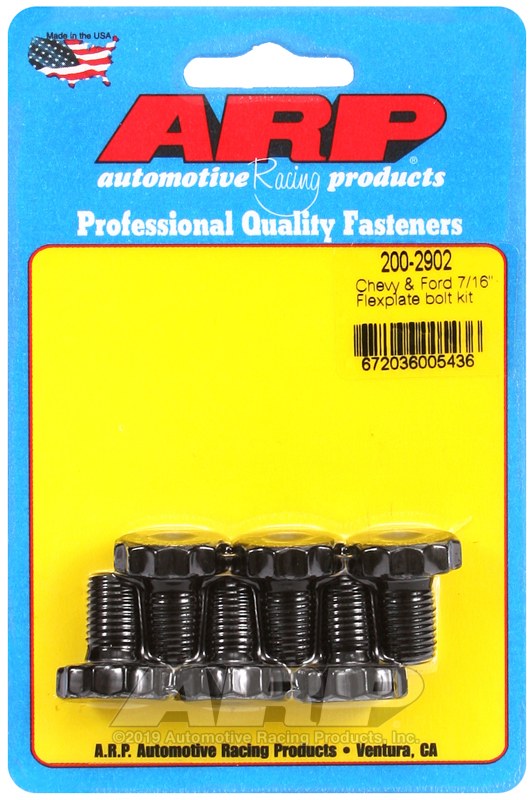ARP Auto Trans Flexplate Bolt, For Use with 90 Degree V6 Chevy/ 265 and 454 V8 with 2 Piece Rear Seal, 0.680 Inch Under Head Length – 200-2902