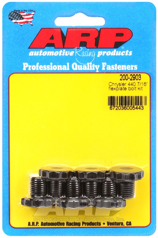 ARP Auto Trans Flexplate Bolt, For Use with SL6 3.9L V6 Chrysler/ Dodge and 273/ 440 V8 with 6 Bolt Crank, 0.500 Inch Under Head Length – 200-2903