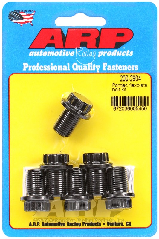 ARP Auto Trans Flexplate Bolt, For Use with Pontiac 300/ 455 V8, 0.675 Inch Under Head Length, 1/2 Inch – 20 Thread Size – 200-2904