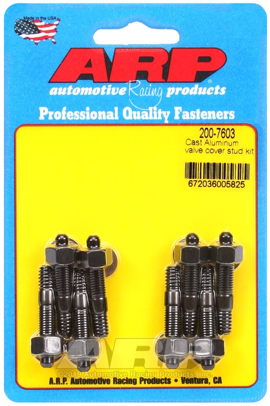 ARP Valve Cover Stud, For Use with Cast Aluminum Valve Cover, 1.500 Inch Overall Length, 1/4 Inch – 20 Thread Size, Hex Style Head Type – 200-7603
