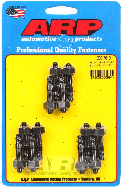 ARP Valve Cover Stud, For Use with Cast Aluminum Valve Cover, 1.500 Inch Overall Length, 1/4 Inch – 20 Thread Size, Hex Style Head Type – 200-7610