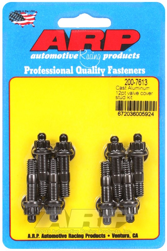 ARP Valve Cover Stud, For Use with Cast Aluminum Valve Cover, 1.500 Inch Overall Length, 1/4 Inch – 20 Thread Size, 12 Point Head Type – 200-7613