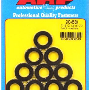 ARP Washer, Chrome Moly, 13/16 Inch Outside Diameter, 7/16 Inch Inside Diameter, 0.120 Inch Thick, Black Oxide, 10 Piece Pack – 200-8530