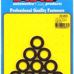 ARP Washer, Chrome Moly, 7/8 Inch Outside Diameter, 1/2 Inch Inside Diameter, 0.120 Inch Thick, Black Oxide, 10 Piece Pack – 200-8533