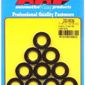 ARP Washer, Chrome Moly, 13/16 Inch Outside Diameter, 7/16 Inch Inside Diameter, 0.120 Inch Thick, Black Oxide, 10 Piece Pack – 200-8539