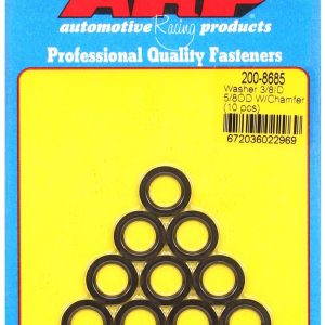ARP Washer, Chrome Moly, 5/8 Inch Outside Diameter, 3/8 Inch Inside Diameter, 0.062 Inch Thick, Black Oxide, 10 Piece Pack – 200-8685