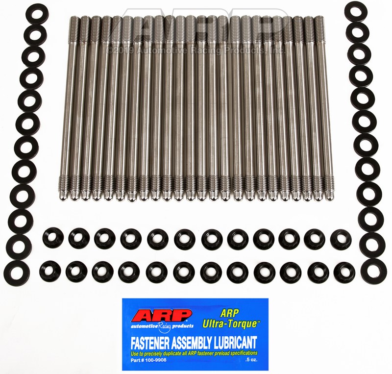 ARP Cylinder Head Stud, For Use with 2.0L/ 3.8L Air Cooled Porsche/ 911/ 930 Turbo, 12 Point Nuts with Undercut Studs, Black Oxide – 204-4206