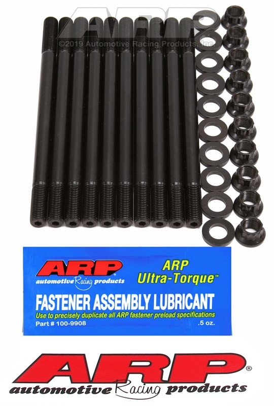 ARP Cylinder Head Stud, For Use with Honda D16Z, 12 Point Nuts, Black Oxide, Chrome Moly – 208-4301