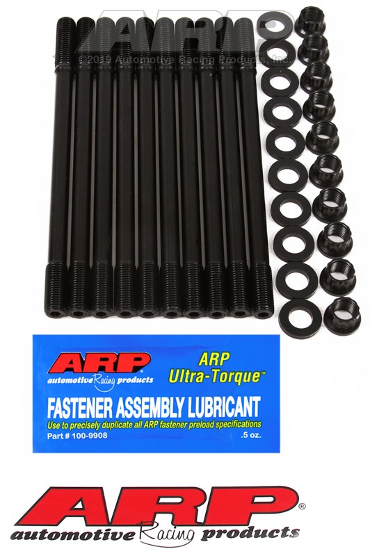 ARP Cylinder Head Stud, For Use with Acura Vtec, 12 Point Nuts with Undercut Studs, Black Oxide, Chrome Moly – 208-4303