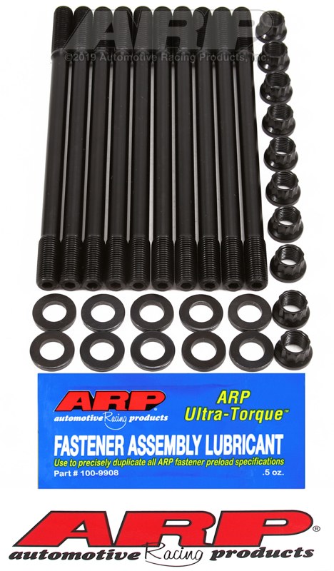 ARP Cylinder Head Stud, For Use with Honda, 12 Point Nuts with Undercut Studs, Black Oxide, Chrome Moly – 208-4306