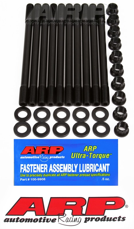ARP Cylinder Head Stud, For Use with Honda/ Acura K20A, 12 Point Nuts with Undercut Studs, Black Oxide, Chrome Moly – 208-4701