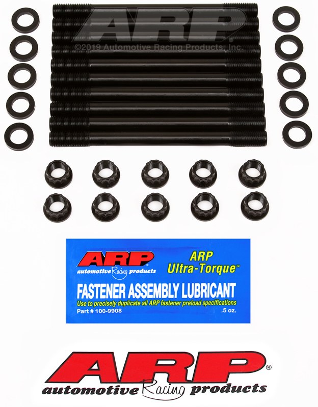ARP Cylinder Head Stud, For Use with 1.6L/ 1.8L Dual Overhead Cam Mazda Miata, 12 Point Nuts, Black Oxide, Chrome Moly – 218-4701