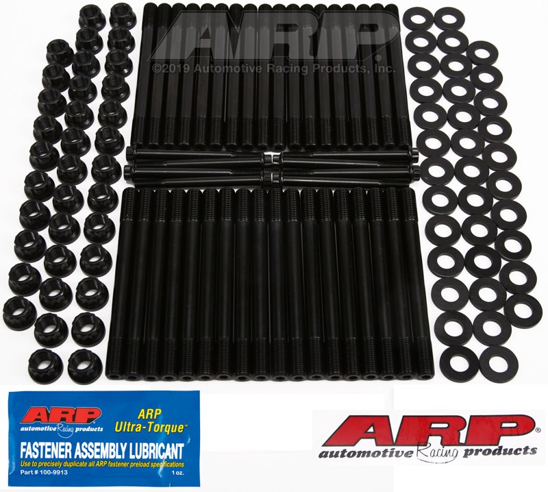 ARP Cylinder Head Stud, For Use with 2001 and Later 6.6L Chevy Duramax, 12 Point Nuts, Black Oxide, Chrome Moly ARP2000 – 230-4201