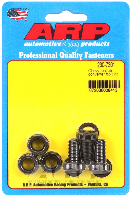 ARP Torque Converter Bolt, For Use with General Motors, 0.750 Inch Under Head Length, 3/8 Inch – 24 Thread Size, With Washers – 230-7301