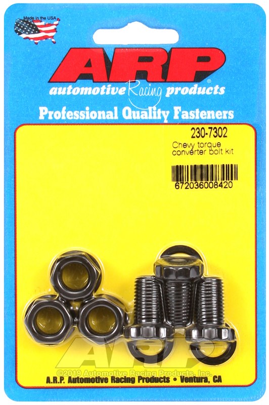 ARP Torque Converter Bolt, For Use with General Motors, 0.725 Inch Under Head Length, 7/16 Inch – 20 Thread Size, With Washers – 230-7302