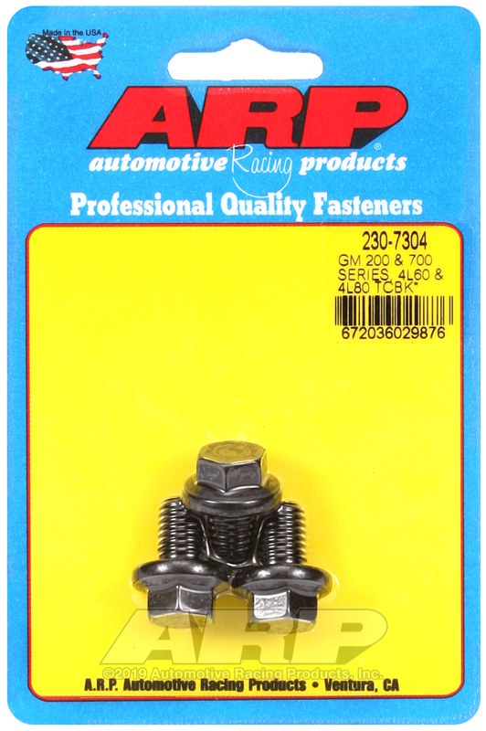 ARP Torque Converter Bolt, For Use with General Motors, 0.590 Inch Under Head Length, 10 Millimeter X 1.5 Thread Size, With Washers – 230-7304