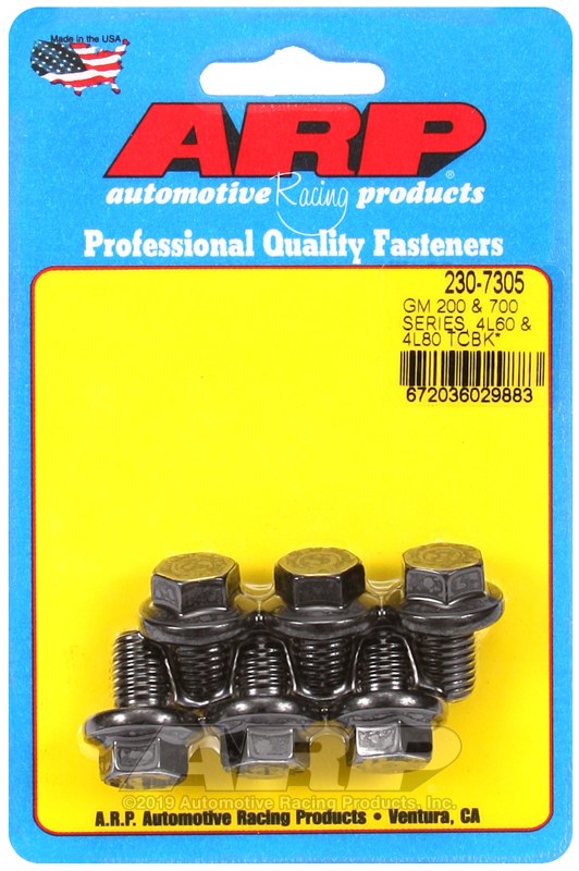 ARP Torque Converter Bolt, For Use with General Motors, 0.590 Inch Under Head Length, 10 Millimeter X 1.5 Thread Size, With Washers – 230-7305