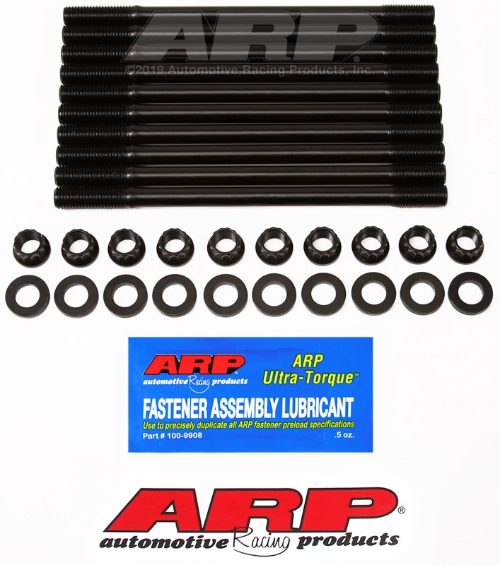 ARP Cylinder Head Stud, For Use with 2.2L GM Ecotec, 12 Point Nuts with Undercut Studs, Black Oxide, Chrome Moly – 231-4701
