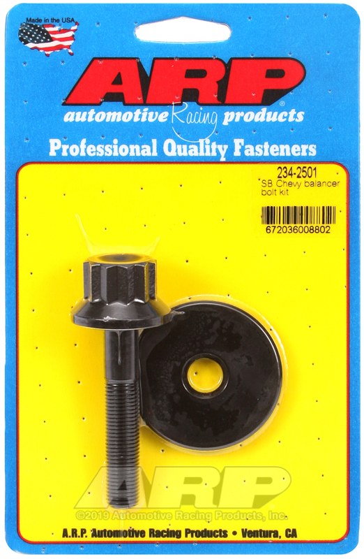 ARP Harmonic Balancer Bolt, For Use with Chevy Small Block, 13/16 Inch Socket Size, 7/16 Inch – 20 Thread Size – 234-2501