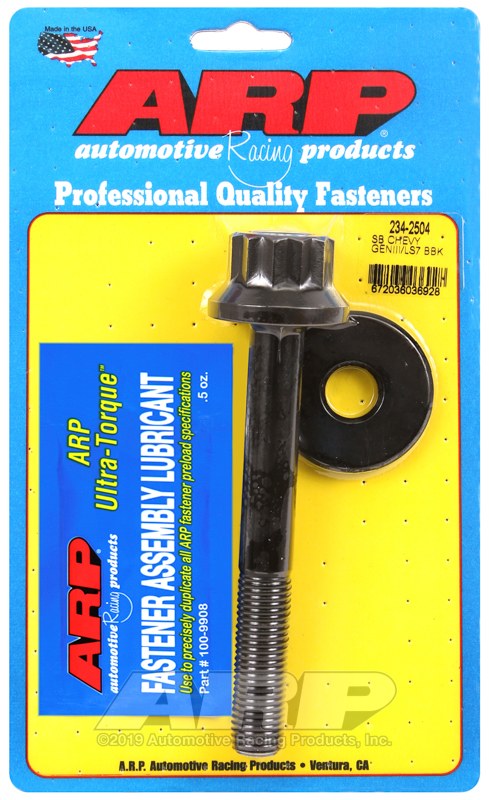 ARP Harmonic Balancer Bolt, For Use with Gen III/LS7 Chevy Small Block, 1-1/16 Inch Socket Size, 16 Millimeter X 2.0 Thread Size – 234-2504