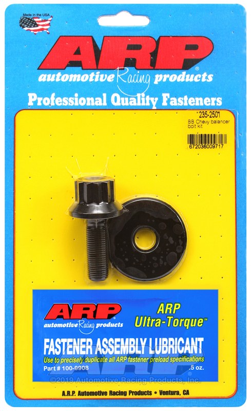 ARP Harmonic Balancer Bolt, For Use with Chevy Big Block, 13/16 Inch Socket Size, 1/2 Inch – 20 Thread Size, 1.550 Inch Under Head Length – 235-2501