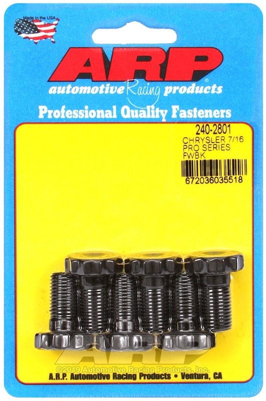 ARP Clutch Flywheel Bolt, For Use with SL6 3.9L V6 Chrysler/ Dodge and 273/ 440 V8 with 6 Bolt Crank, 0.875 Inch Under Head Length – 240-2801