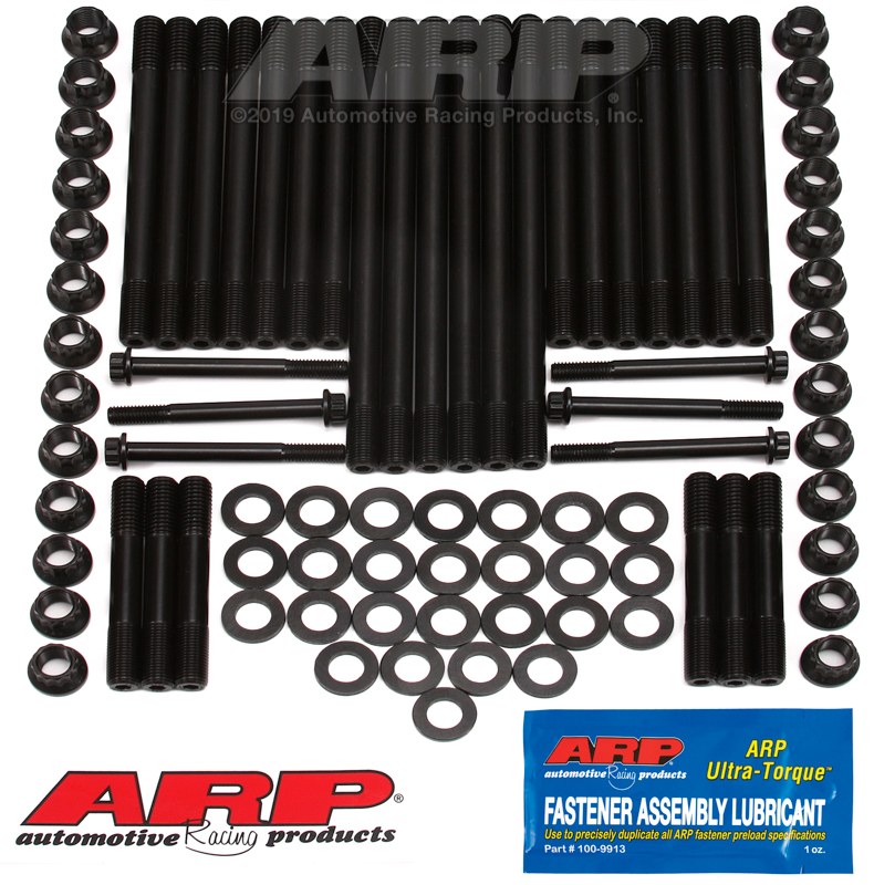 ARP Cylinder Head Stud, For Use with 1989-1998 Dodge Cummins 5.9L 12V, 12 Point Nuts, Black Oxide, Chrome Moly ARP2000, Complete Set – 247-4203