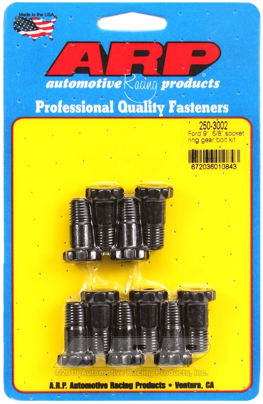 ARP Differential Ring Gear Bolt, For Use with Ford 9 Inch Using 5/8 Inch Socket, 0.940 Inch Under Head Length, 7/16 Inch – 20 Thread Size – 250-3002