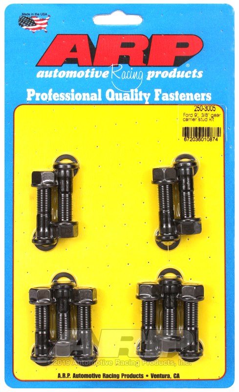 ARP Differential Carrier Stud, For Use with 9 Inch Ford Housing, 1.645 Inch Under Head Length, 3/8 Inch – 24 Thread Size, Black Oxide – 250-3005