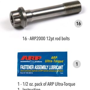 ARP Connecting Rod Bolt, For Use with 7.3L Ford Godzilla, 220000 PSI Tensile Strength, Polished, ARP2000 Steel, Set of 16 – 258-6301