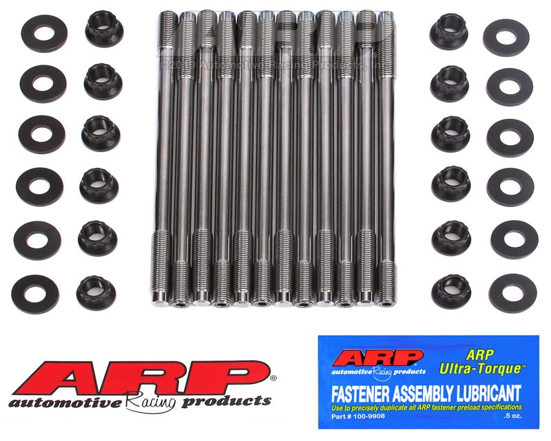 ARP Cylinder Head Stud, For Use with Dual Overhead Cam Ej Series Subaru, 12 Point Nuts with Undercut Studs, Black Oxide, Chrome Moly – 260-4701