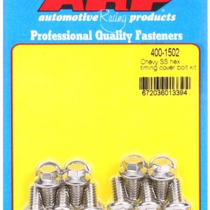 ARP Timing Cover Bolt, For Use with All V8 Chevy, Hex Style Head Type, Polished, Stainless Steel – 400-1502