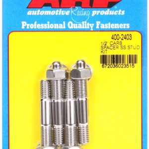 ARP Carburetor Stud Kit, For Use with 1/2 Inch Spacer, 5/16 Inch Diameter, 2.225 Inch Overall Length, Stainless Steel – 400-2403