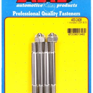 ARP Carburetor Stud Kit, For Use with 1-1/4 Inch Moroso Spacer, 5/16 Inch Diameter, 3.2 Inch Overall Length, Stainless Steel – 400-2408
