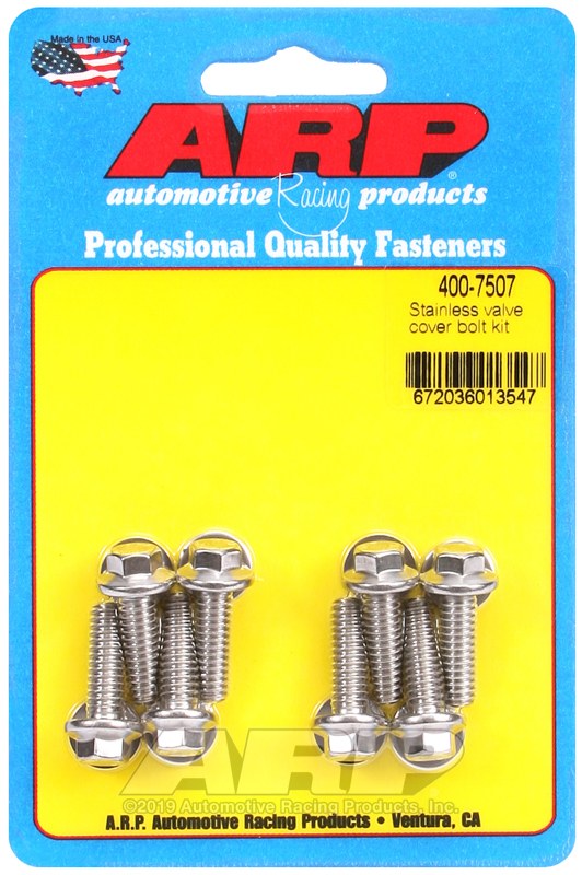 ARP Valve Cover Bolt, For Use with Cast Aluminum Valve Cover, 1/4 Inch – 20 Thread Size, 0.812 Inch Under Head Length, Hex Style Head Type – 400-7507