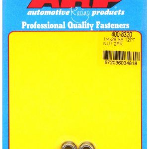 ARP Nut, 12 Point, 1/4 Inch – 28 Thread Size, 5/16 Inch Socket Size, 180000 PSI Tensile Strength, Polished, Stainless Steel, Single – 400-8300
