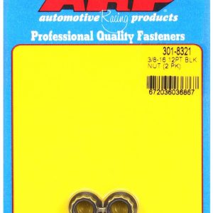 ARP Nut, 12 Point, 3/8 Inch – 16 Thread Size, 7/16 Inch Socket Size, 180000 PSI Tensile Strength, Polished, Stainless Steel, Single – 401-8301