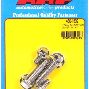 ARP Fuel Pump Mounting Bolt, For Use with Chevy, Hex Style Head Type, Polished, Stainless Steel, With Washers – 430-1602