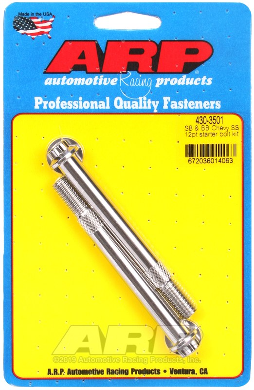 ARP Starter Bolt, For Use with Chevy, With Standard Starter, 3.700 Inch Under Head Length, 12 Point Head Type – 430-3501