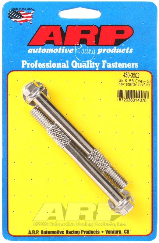 ARP Starter Bolt, For Use with Chevy, With Standard and OEM High Torque Starter, 3.760 Inch Under Head Length, Hex Style Head Type – 430-3502