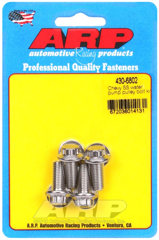 ARP Water Pump Pulley Bolt, 5/16 Inch – 24 Thread Size, 0.750 Inch Under Head Length, 12 Point Head Type, 3/8 Inch Socket Size – 430-6802