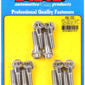 ARP Exhaust Header Bolt, For Use with Chevy Ls V8 Engines, M8 Thread Size, 1.181 Inch Length, 12 Point Head Type, Stainless Steel – 434-1202