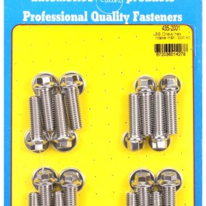 ARP Intake Manifold Bolt, For Use with Chevy 396/ 454 Cubic Inch, Hex Style Head Type, Polished, Stainless Steel, With Washers – 435-2001