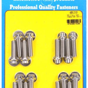 ARP Intake Manifold Bolt, For Use with Chevy 396/ 454 Cubic Inch, 12 Point Head Type, Polished, Stainless Steel, With Washers – 435-2101
