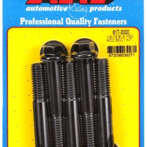 ARP Bolt, Standard Bolt, 1/2 Inch – 13 Thread Size, 3.000 Inch Under Head Length, 9/16 Inch Socket Size, Hex Style Head Type, Black Oxide – 617-3000