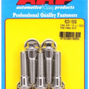 ARP Bolt, Standard Bolt, 3/8 Inch – 16 Thread Size, 1.500 Inch Under Head Length, 3/8 Inch Socket Size, Hex Style Head Type, Polished – 623-1500